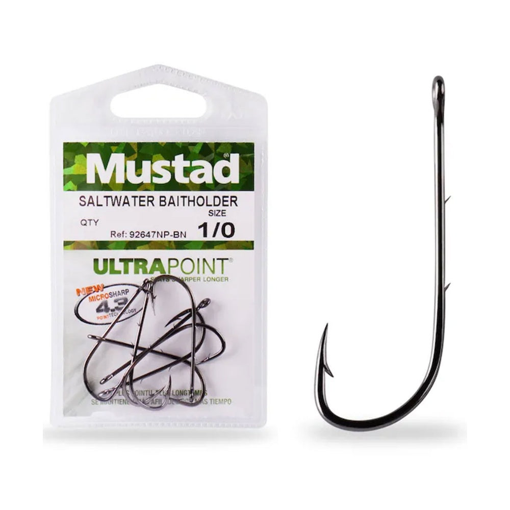 Mustad Saltwater Baitholder Hook Size 2/0 7pcs - Fish Hook