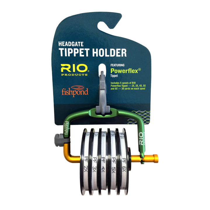 Rio Headgate Tippet Holder (Includes 5 Spools of Powerflex Tippet)