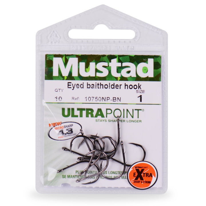 Mustad Eyed Baitholder Hook [10750NP-BN]